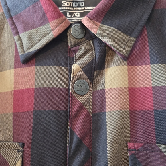 Sombrio Vagabond Men's Plush Insulated Plaid Button Down Flannel Shirt Sz Large - Picture 6 of 16